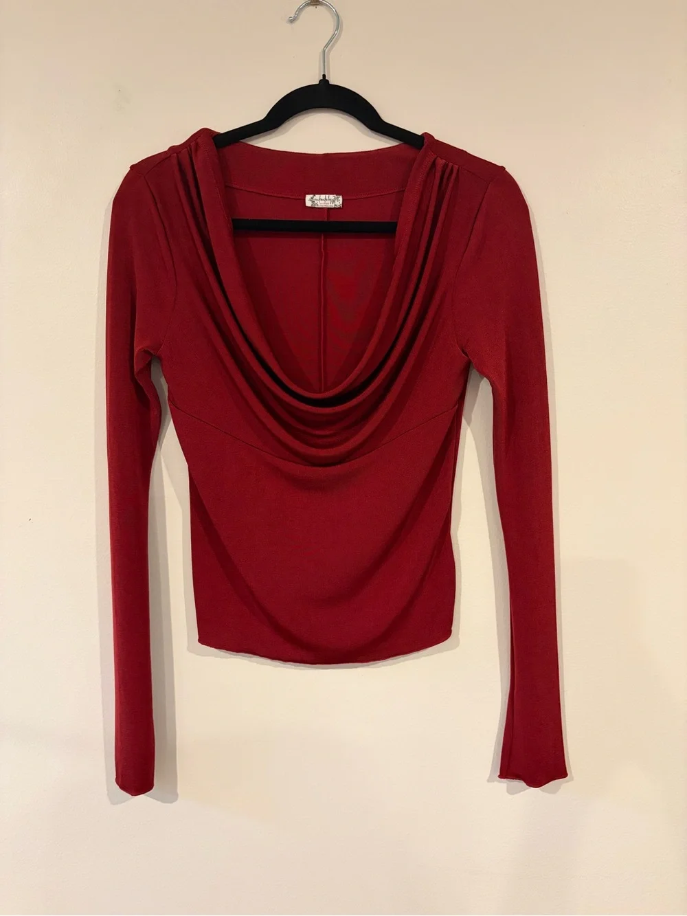 Free People Intimately Running Late Slinky Cowl Neck Top Medium